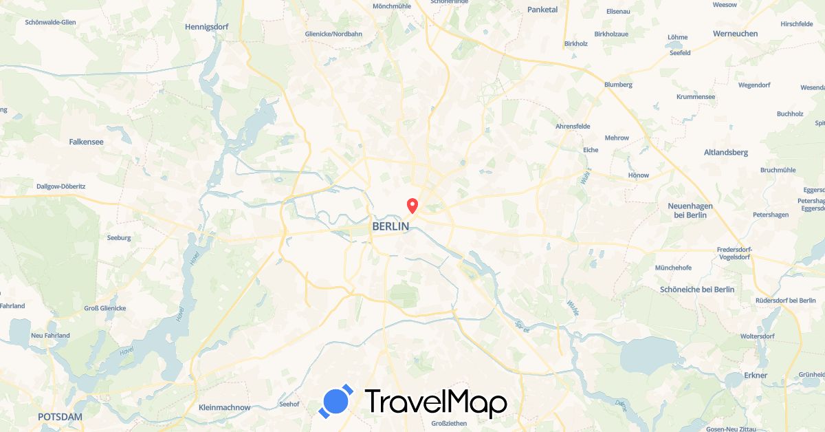 TravelMap itinerary: hiking in Germany (Europe)